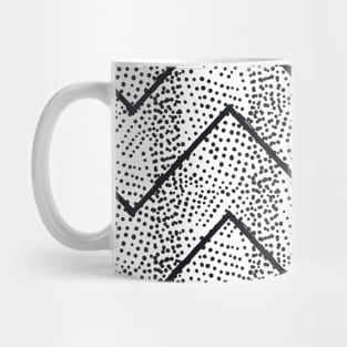 Monochrome Curve Dots Pattern Mug